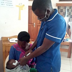 tube feeding a patient in the NRU